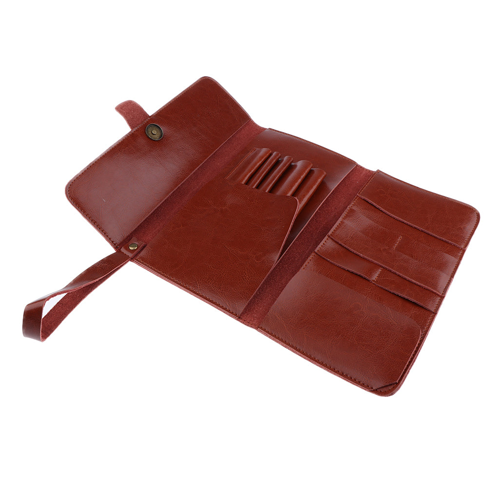 Hairdressers Shear Scissors Pouch Case Salon Barber Tools Holster Bag Brown