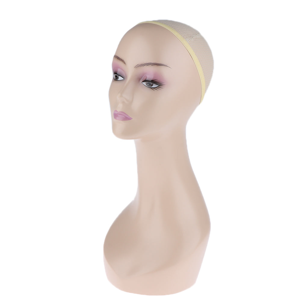 Mannequin Head Female Cosmetology Wig Hats Necklace Display Model Skin