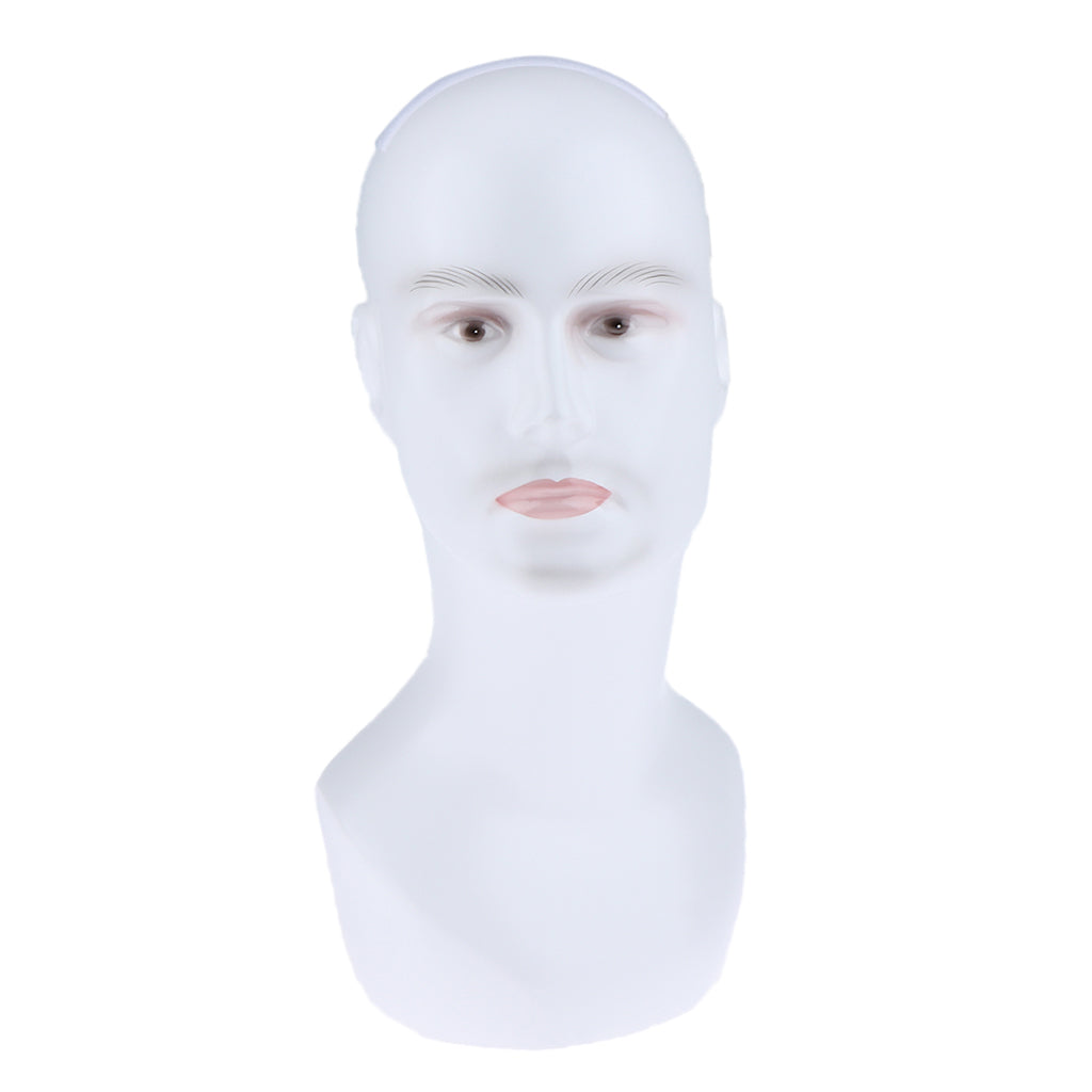 Mannequin Head Male Pro Cosmetology Wigs Hats Necklace Display Model White