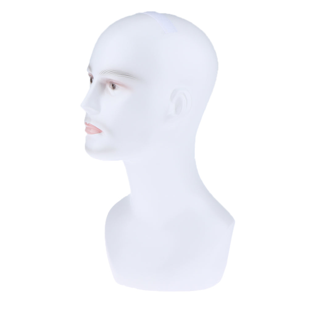 Mannequin Head Male Pro Cosmetology Wigs Hats Necklace Display Model White