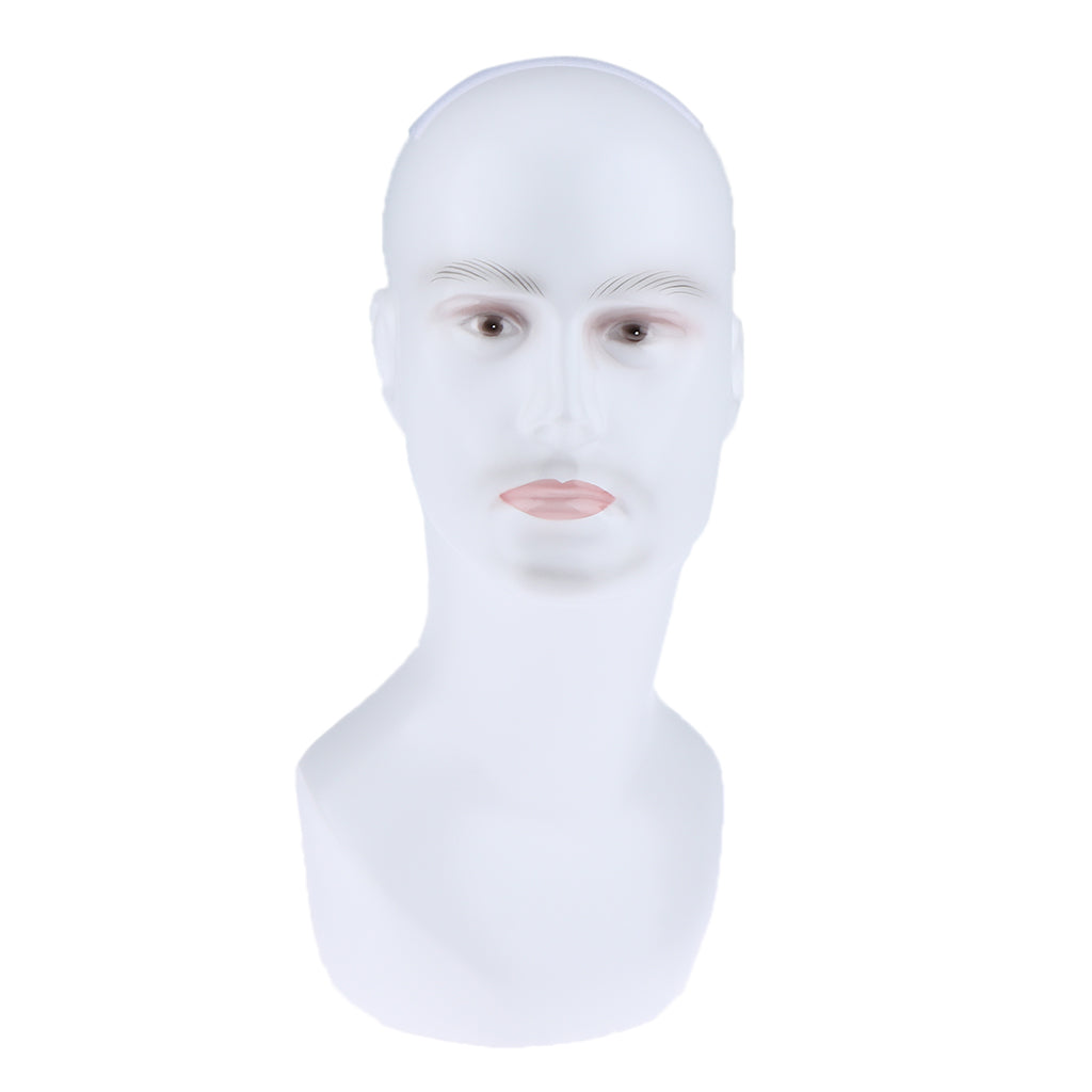 Mannequin Head Male Pro Cosmetology Wigs Hats Necklace Display Model White