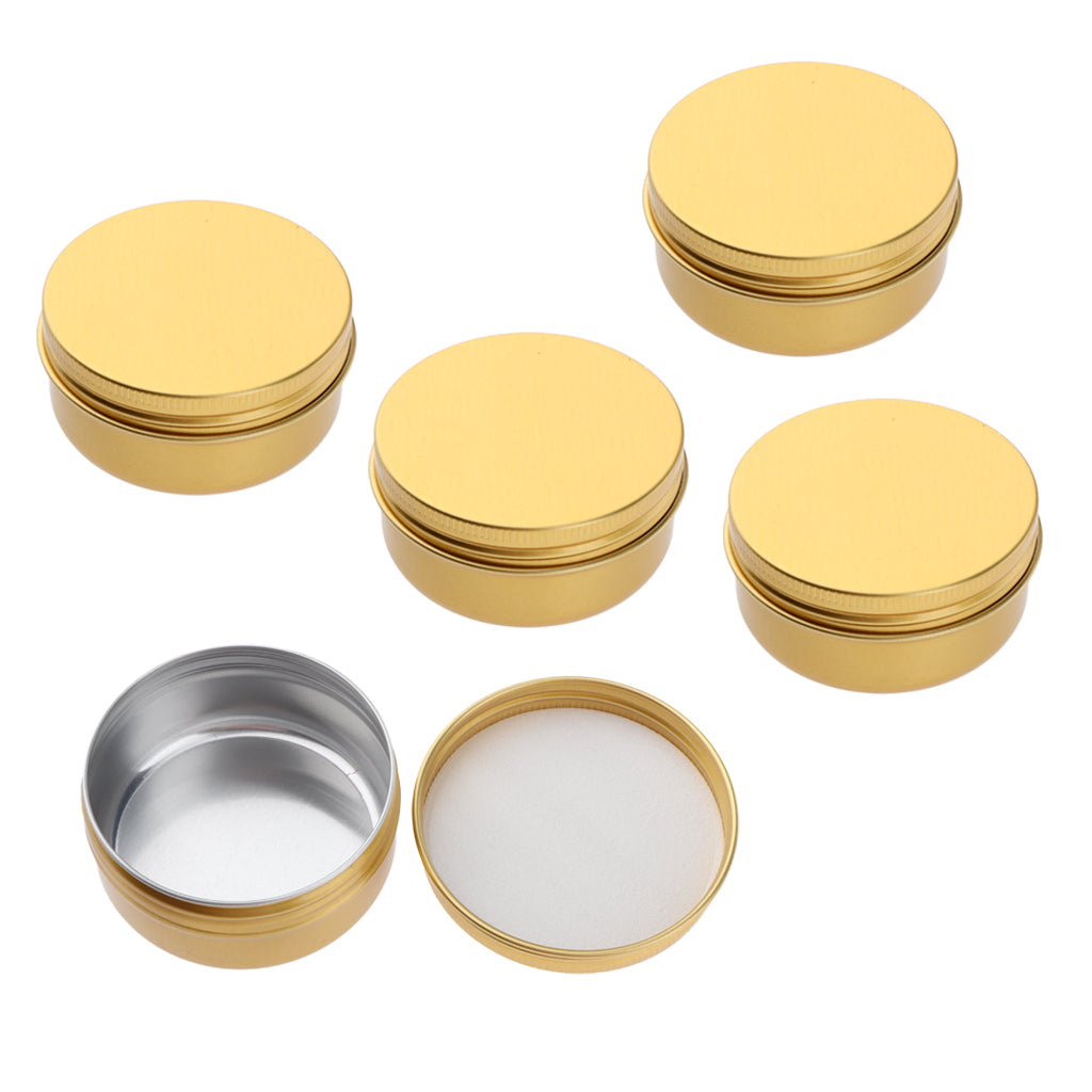 5pcs Empty Makeup Aluminium Pot Jar Tin Lip Balm Container Storage Box 150ml