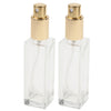 2Pcs 30ml Glass Perfume Empty Bottle Atomizer Pump Sprayer Refillable Travel Gold