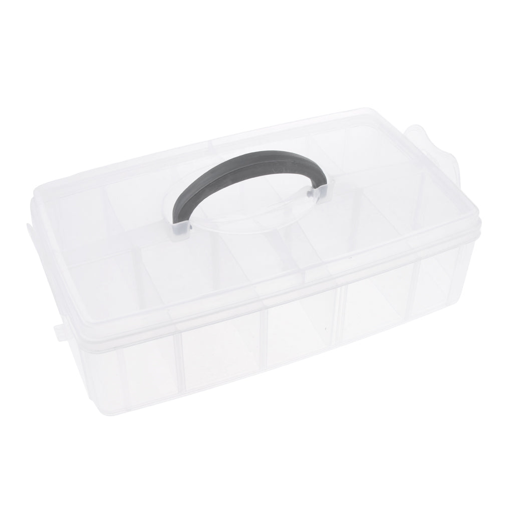 10 Grids Handheld Storage Box Case Home Organizer Earring Jewelry Container White