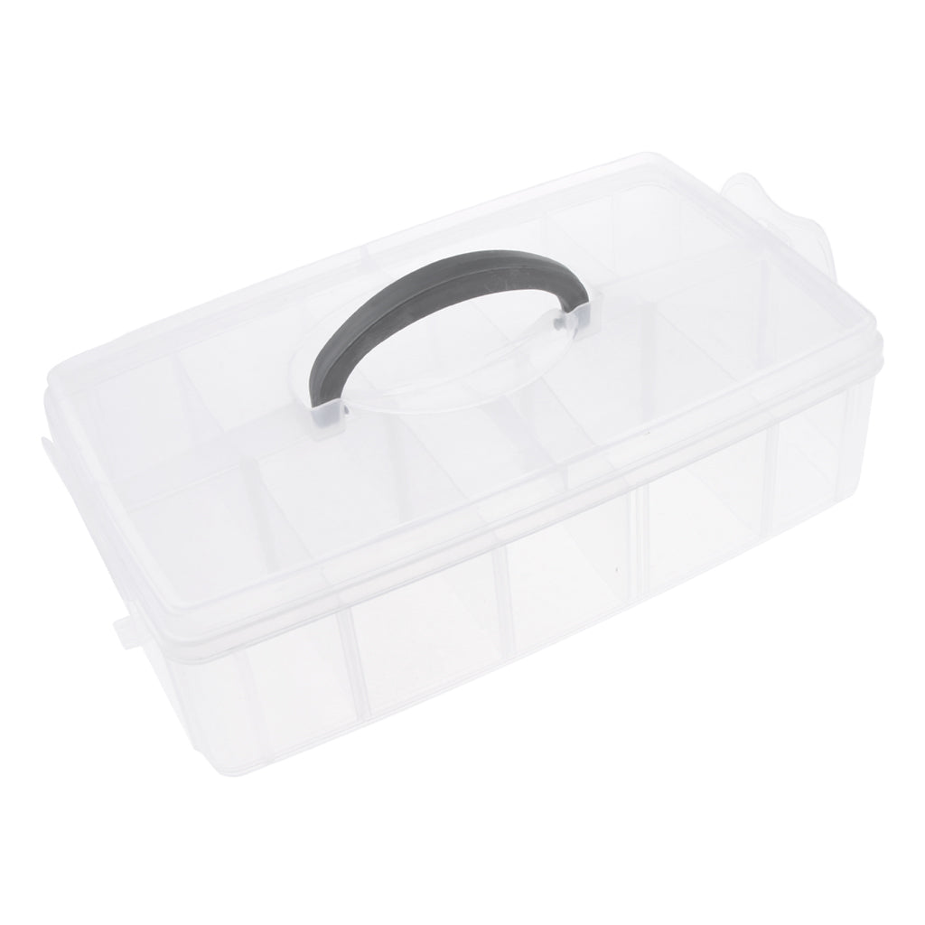 10 Grids Handheld Storage Box Case Home Organizer Earring Jewelry Container White