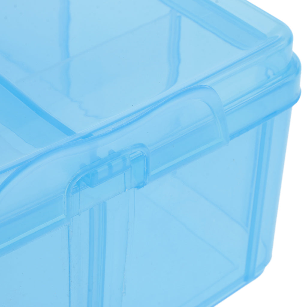 10 Grids Handheld Storage Box Case Home Organizer Earring Jewelry Container Blue