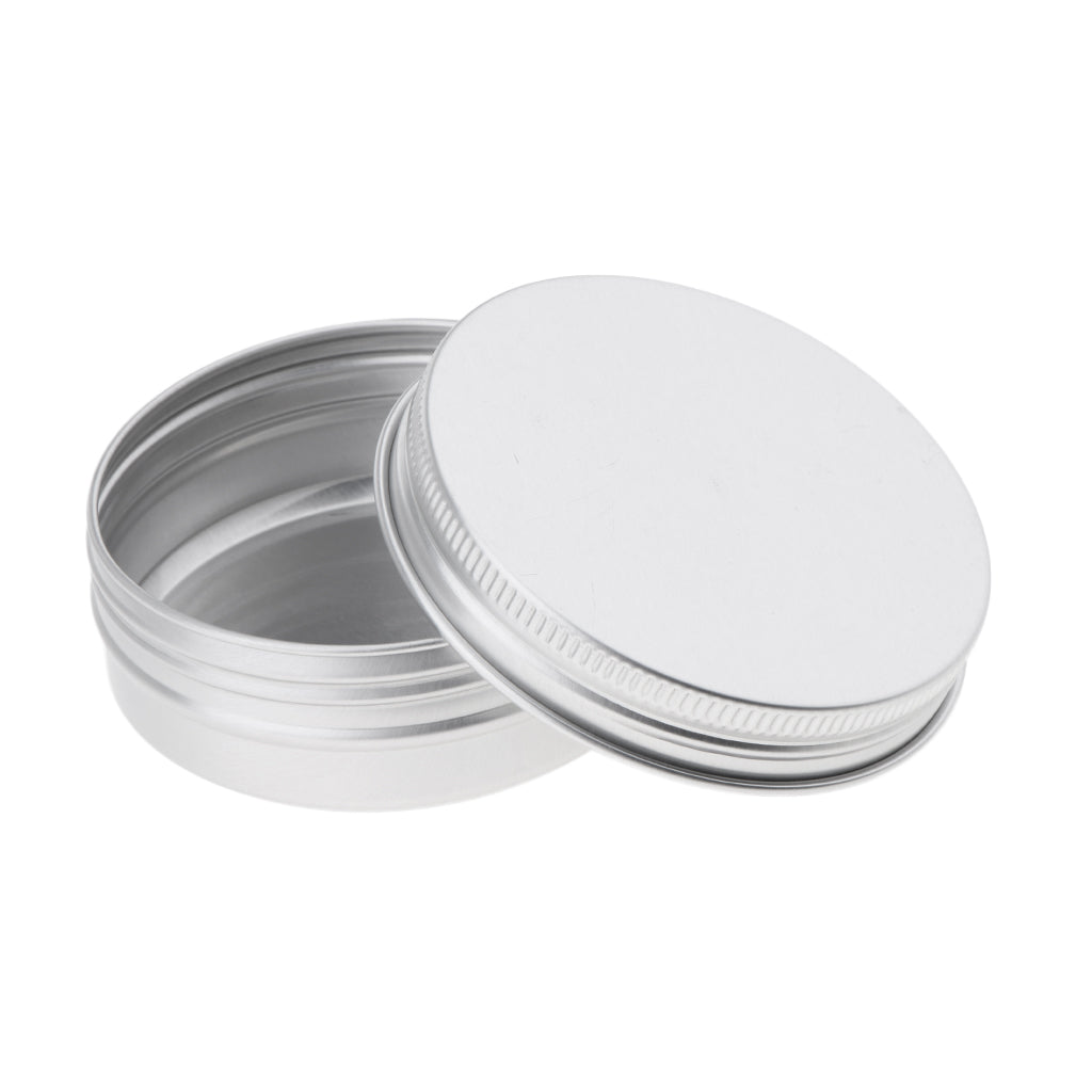 10x 60ml Round Aluminum Cosmetics Cream Empty Lip Balm Containers Jars Tin Silver