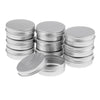 10x 60ml Round Aluminum Cosmetics Cream Empty Lip Balm Containers Jars Tin Silver