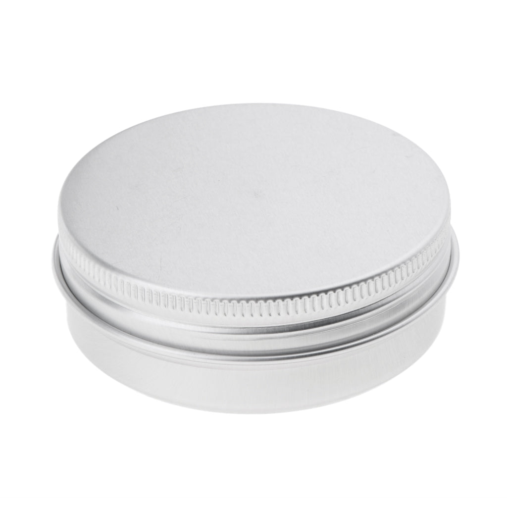 10x 60ml Round Aluminum Cosmetics Cream Empty Lip Balm Containers Jars Tin Silver