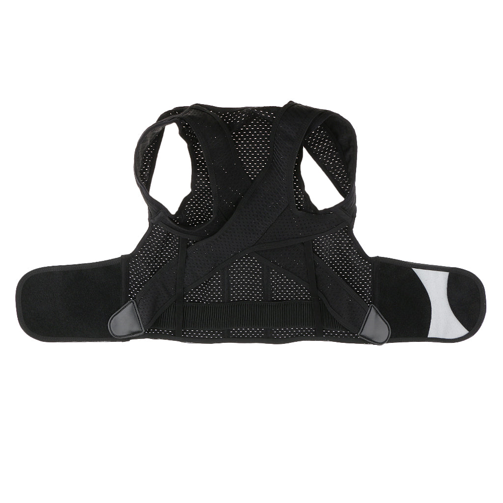 Unisex Posture Corrector Body Back Lumbar Shoulder Belt Brace Support L