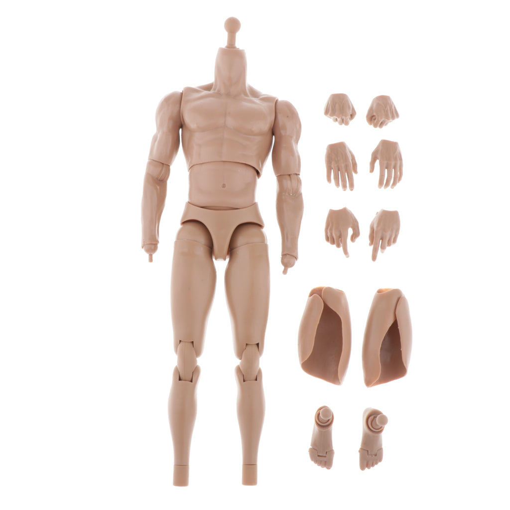 1/6 Skeleton Muscle Muscular Nude Male Action Figure Body DIY Normal Skin