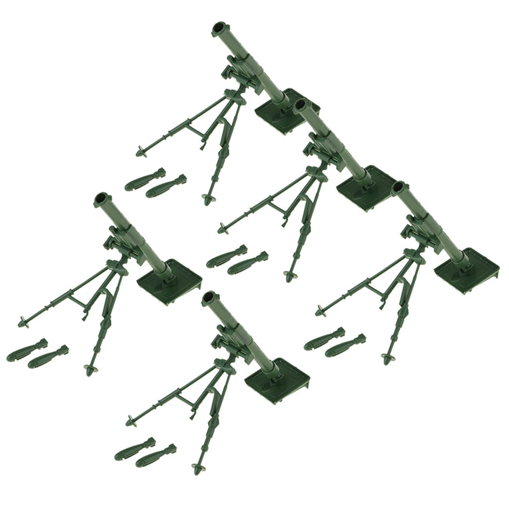 5pcs DIY Military Mortar Model Army Men Toy Soldier Action Figure Accessory