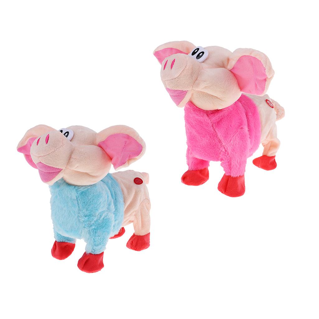 Battery Powered Electric Pig Walking Singing Pig Grunt Pet Child Gift Red