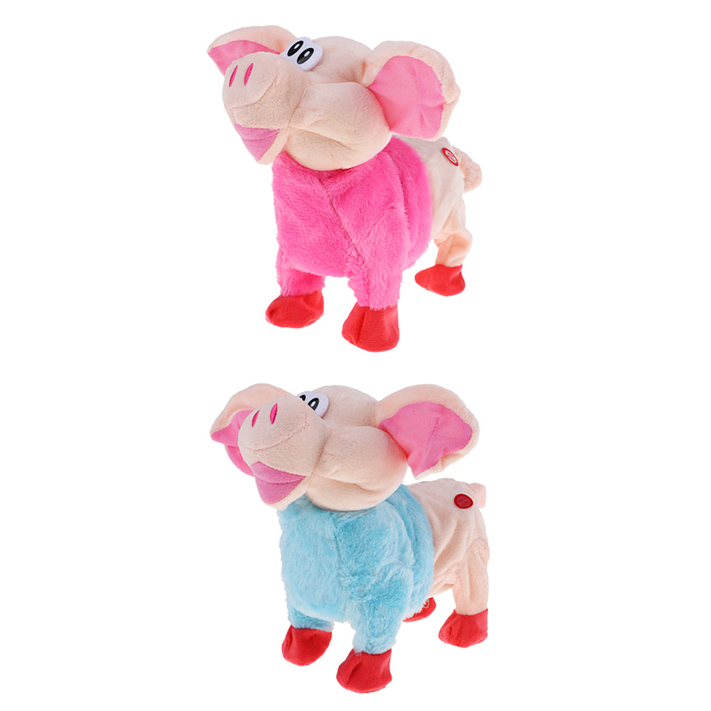 Battery Powered Electric Pig Walking Singing Pig Grunt Pet Child Gift Red