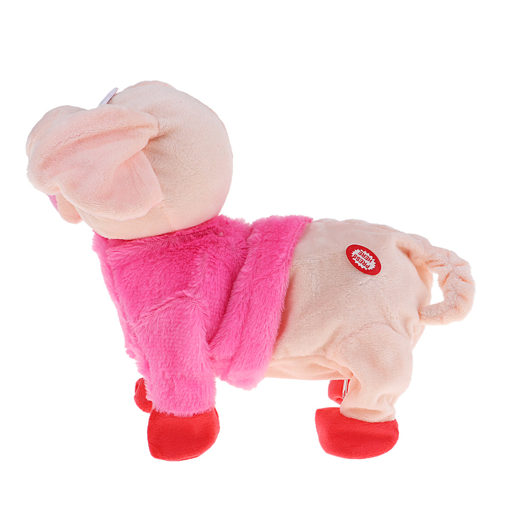 Battery Powered Electric Pig Walking Singing Pig Grunt Pet Child Gift Red