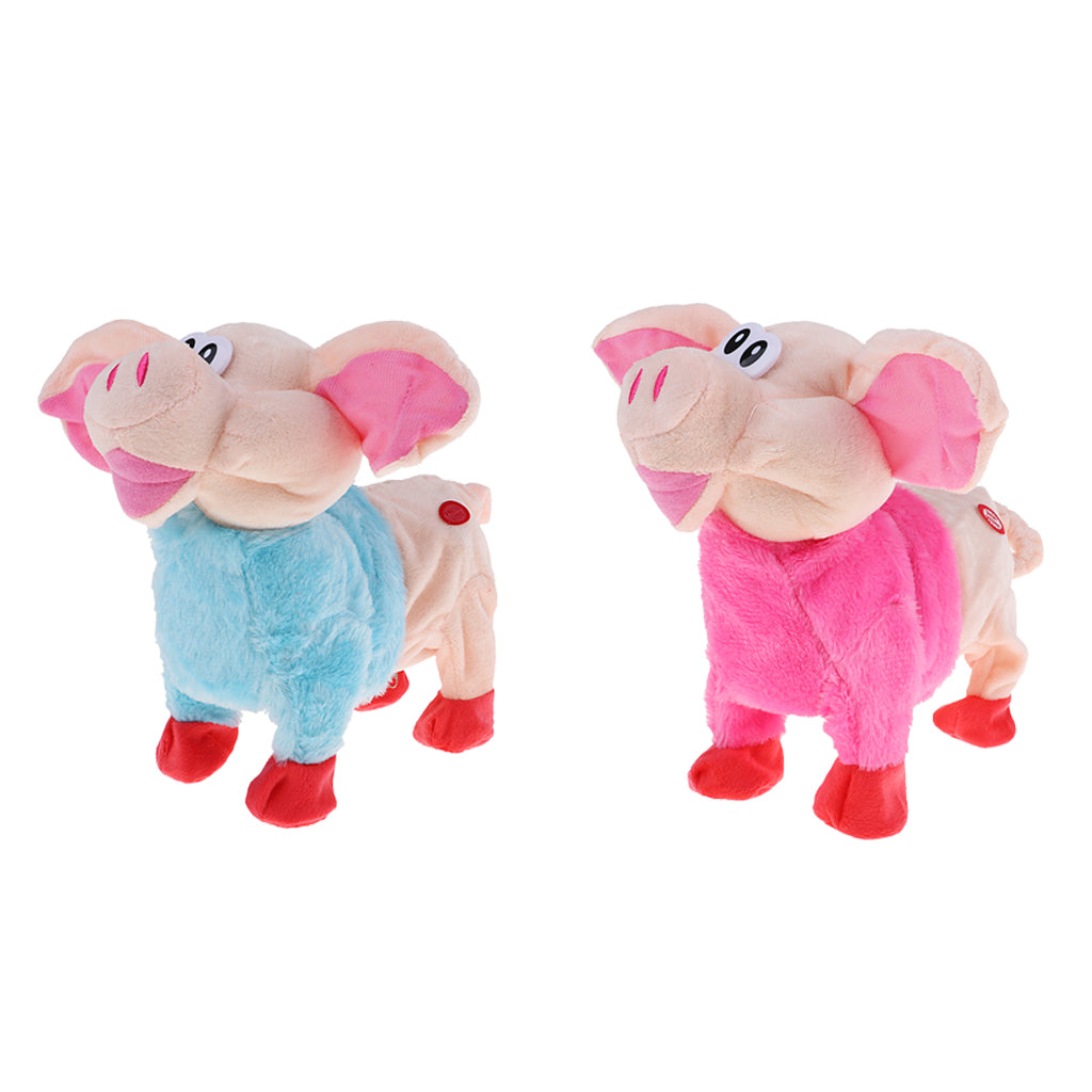 Battery Powered Electric Pig Walking Singing Pig Grunt Pet Child Gift Red