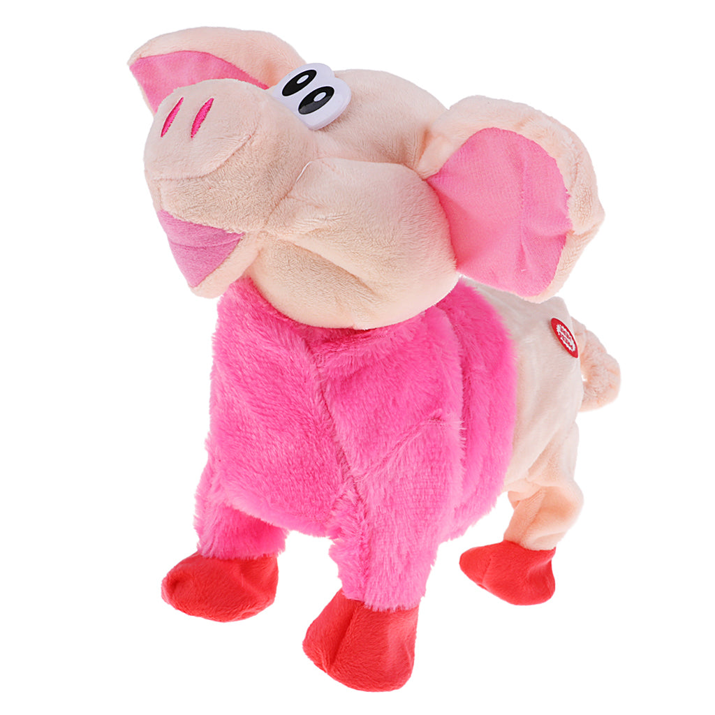 Battery Powered Electric Pig Walking Singing Pig Grunt Pet Child Gift Red