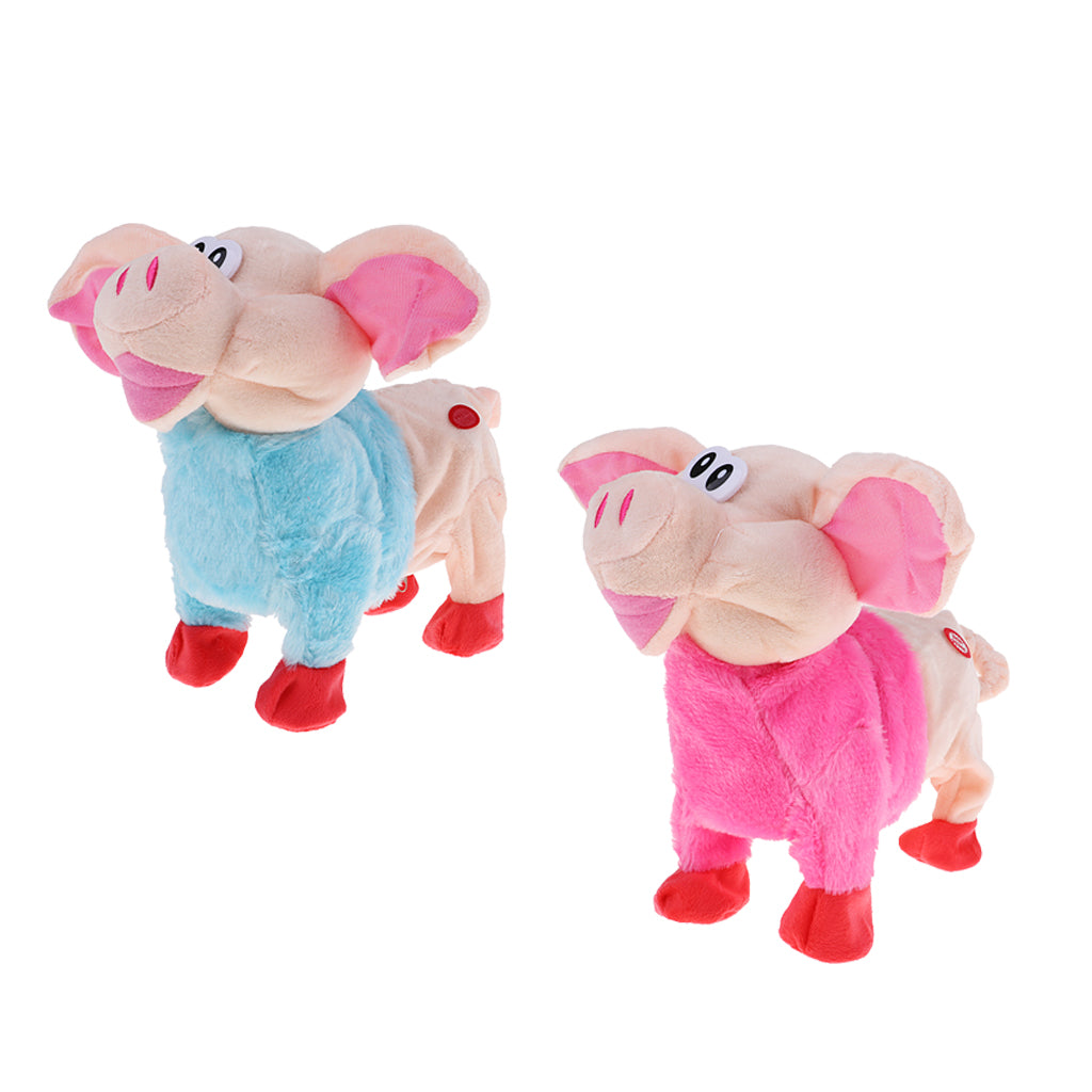 Battery Powered Electric Pig Walking Singing Pig Grunt Pet Child Gift Red