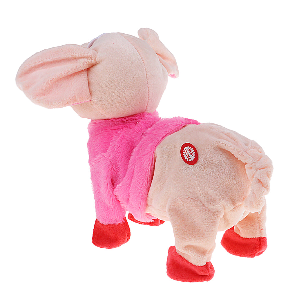 Battery Powered Electric Pig Walking Singing Pig Grunt Pet Child Gift Red