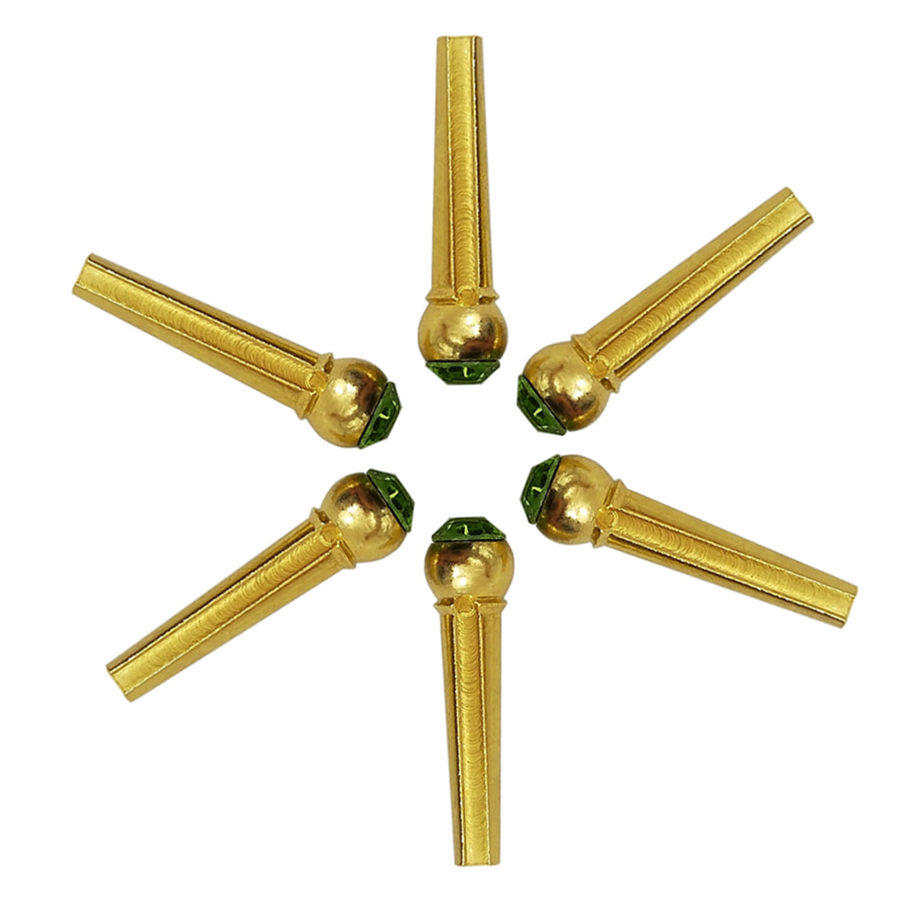 Set of 6 Bridge Pins for Acoustic Guitar Replacement Parts Green