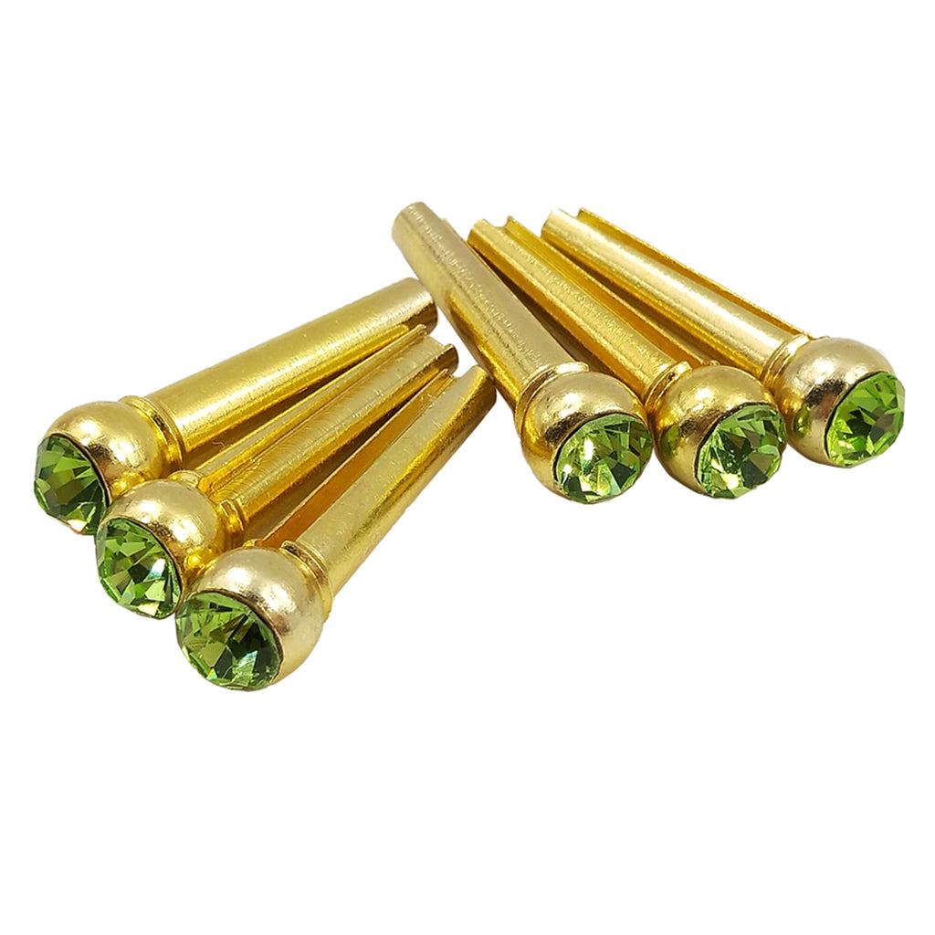 Set of 6 Bridge Pins for Acoustic Guitar Replacement Parts Green