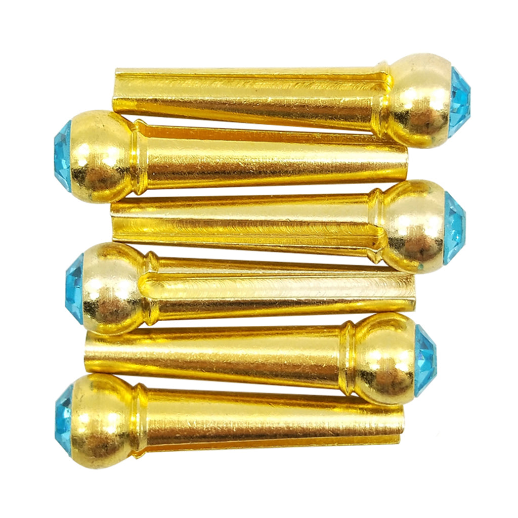 Set of 6 Bridge Pins for Acoustic Guitar Replacement Parts Blue