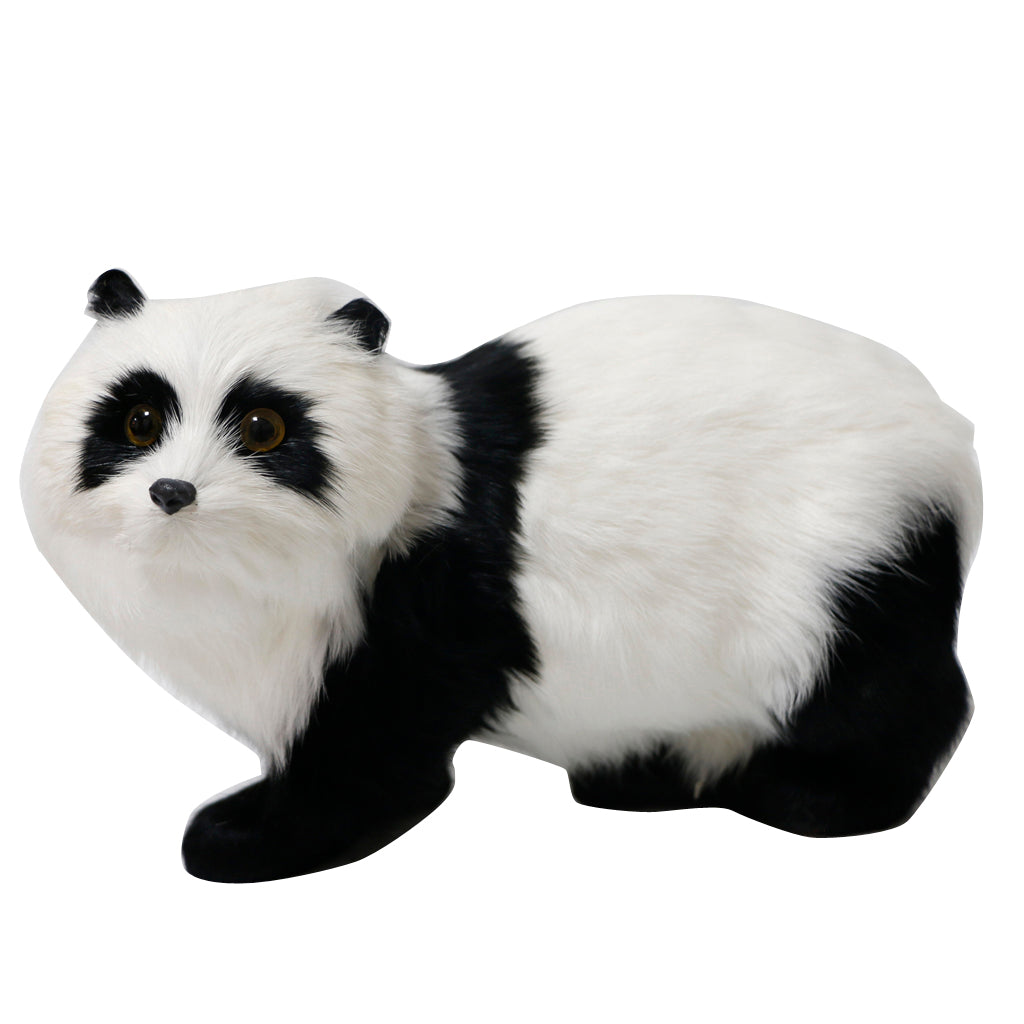 Plush Panda Figurine Statue Artificial Panda Miniatures Model Kids Toy