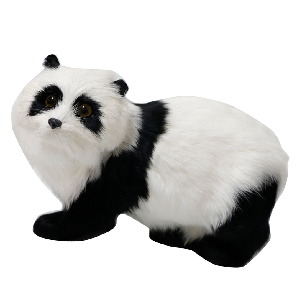 Plush Panda Figurine Statue Artificial Panda Miniatures Model Kids Toy