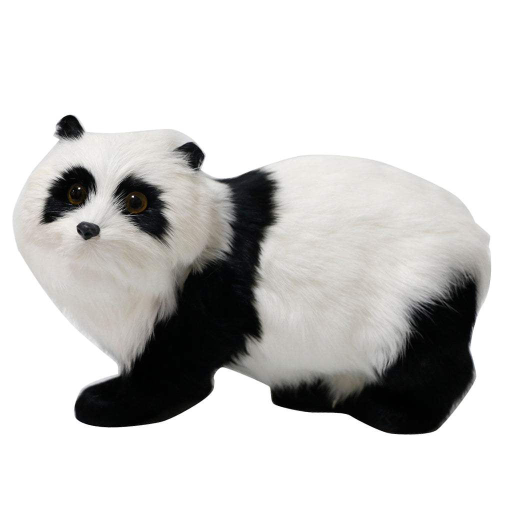 Plush Panda Figurine Statue Artificial Panda Miniatures Model Kids Toy