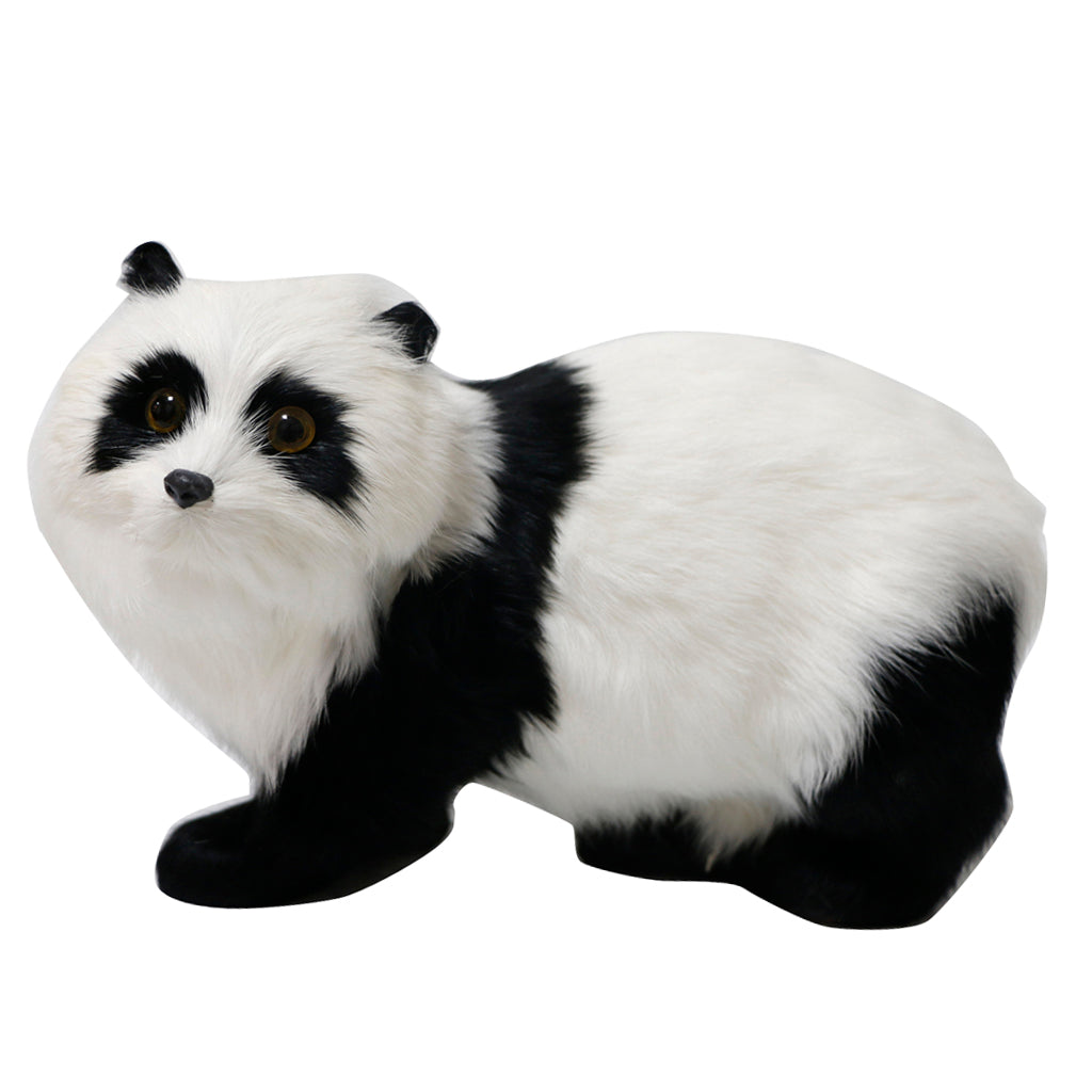 Plush Panda Figurine Statue Artificial Panda Miniatures Model Kids Toy