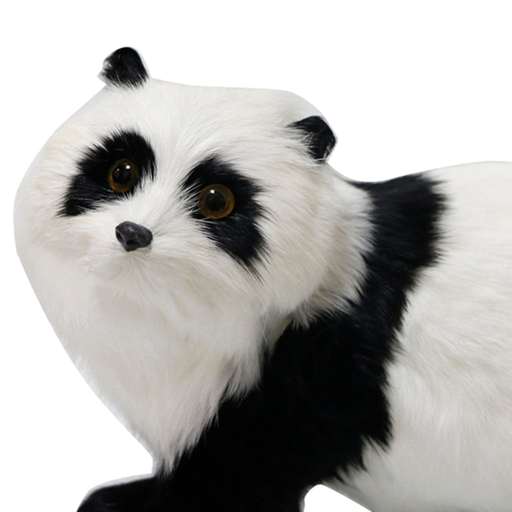 Plush Panda Figurine Statue Artificial Panda Miniatures Model Kids Toy