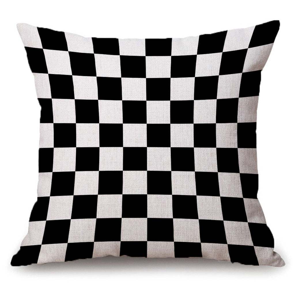 Square Cushion Cover for Soft Car Home Decor Black and white square 60x60cm