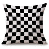 Square Cushion Cover for Soft Car Home Decor Black and white square 60x60cm