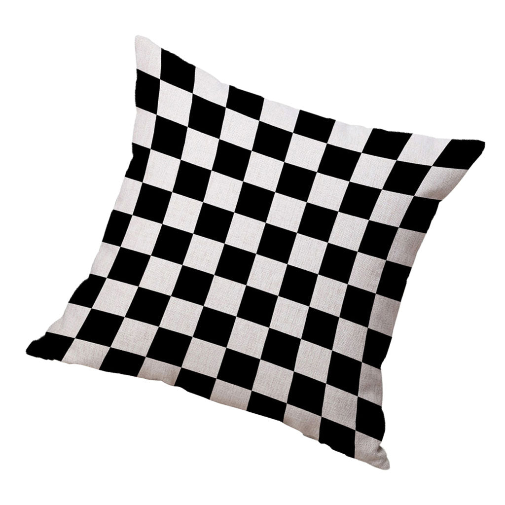 Square Cushion Cover for Soft Car Home Decor Black and white square 60x60cm