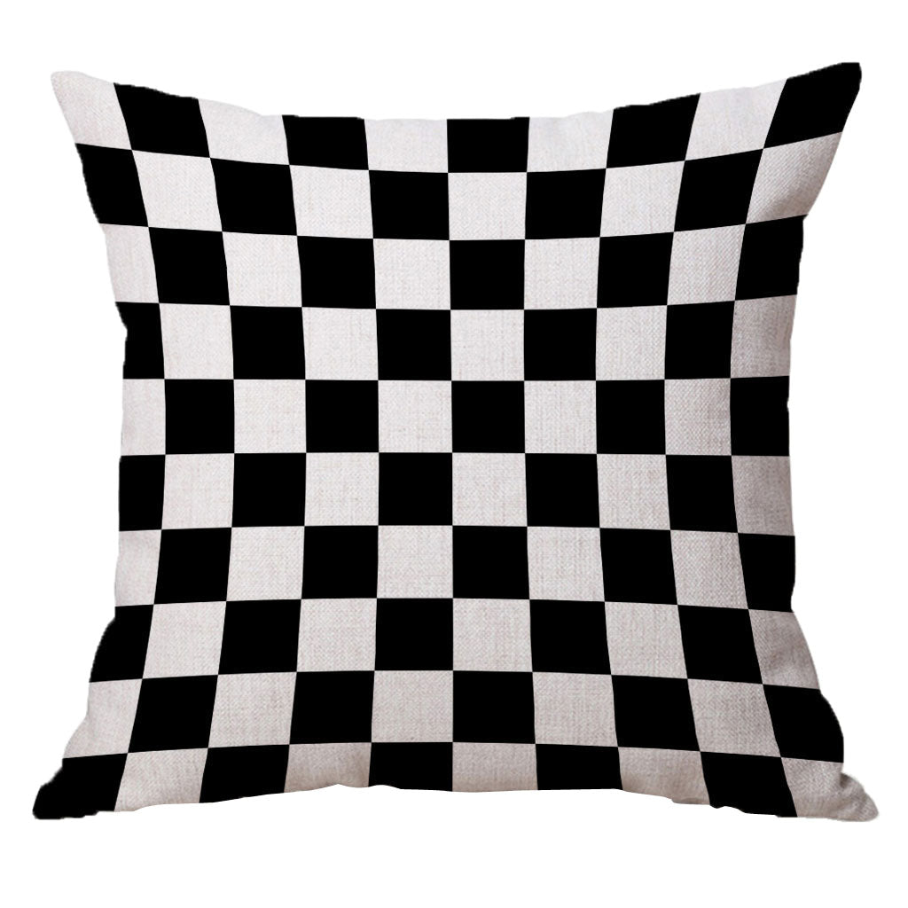 Square Cushion Cover for Soft Car Home Decor Black and white square 60x60cm