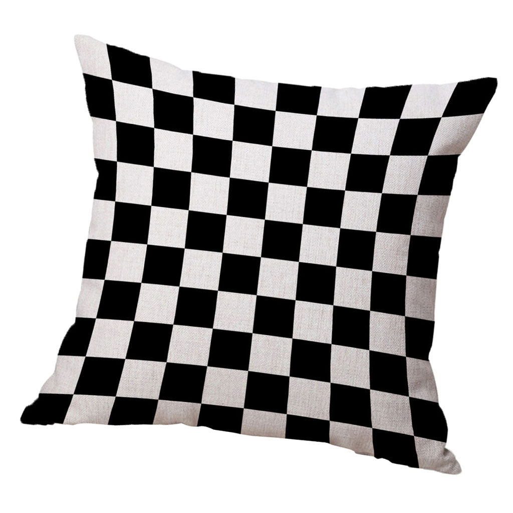 Square Cushion Cover for Soft Car Home Decor Black and white square 60x60cm