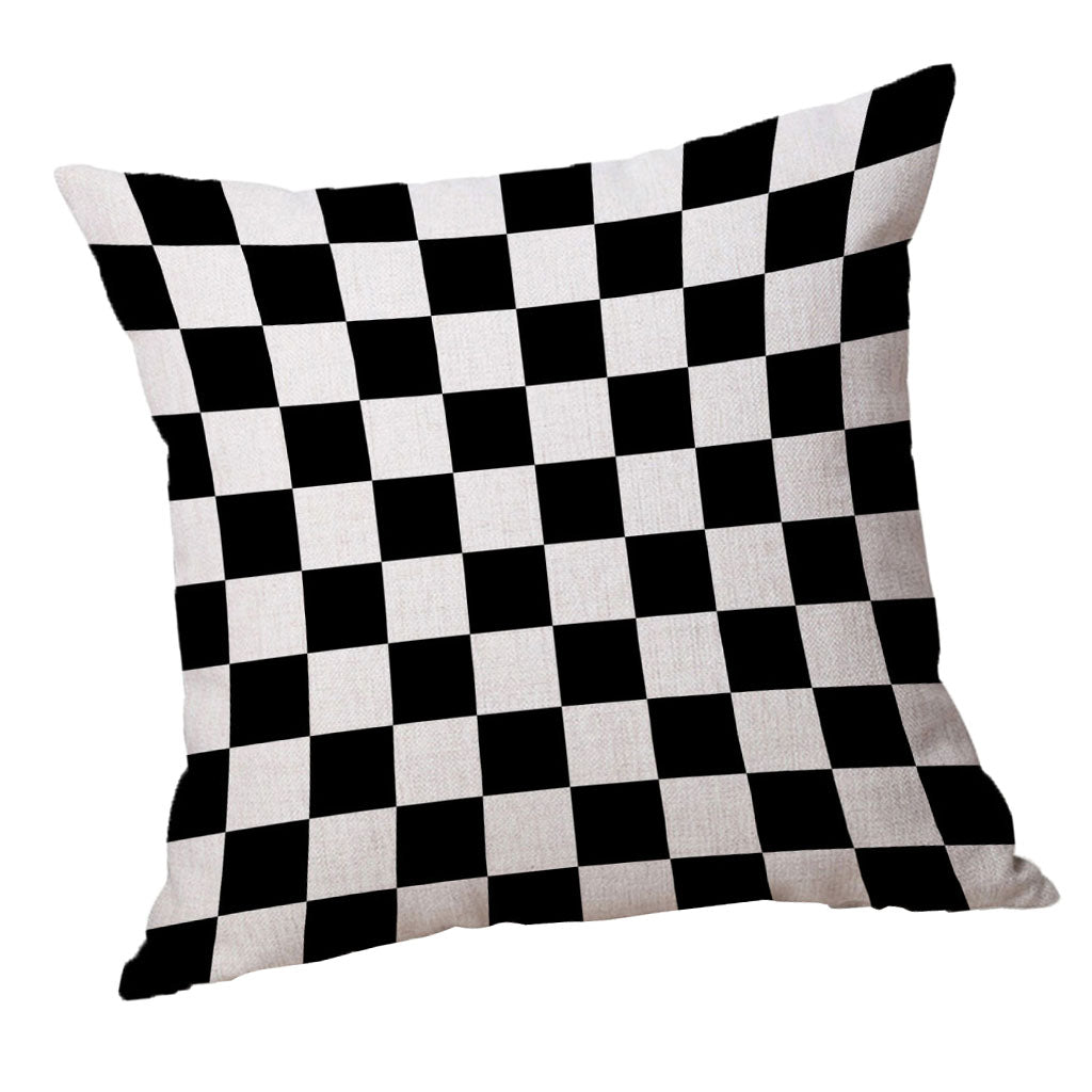 Square Cushion Cover for Soft Car Home Decor Black and white square 60x60cm