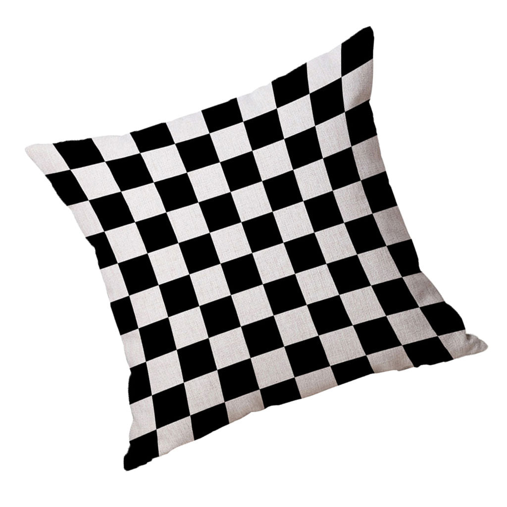 Square Cushion Cover for Soft Car Home Decor Black and white square 60x60cm