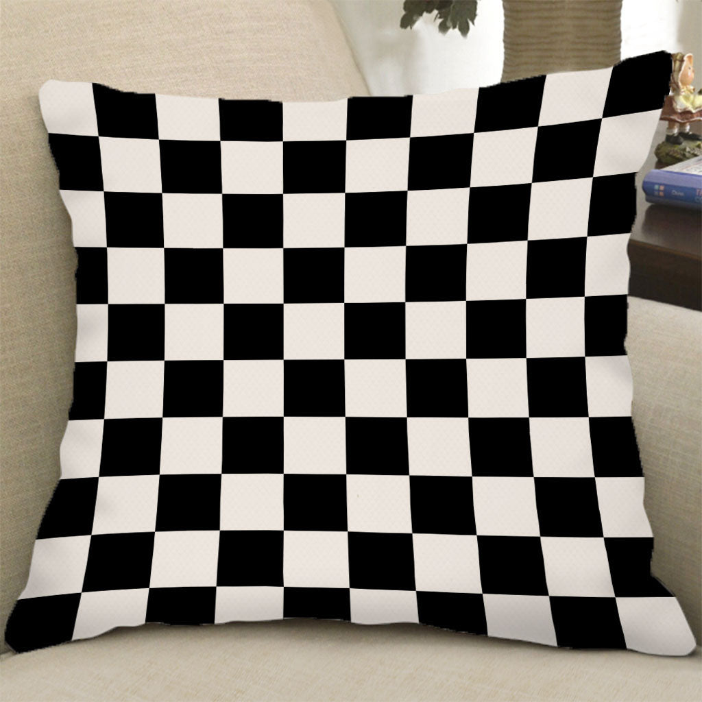 Square Cushion Cover for Soft Car Home Decor Black and white square 60x60cm