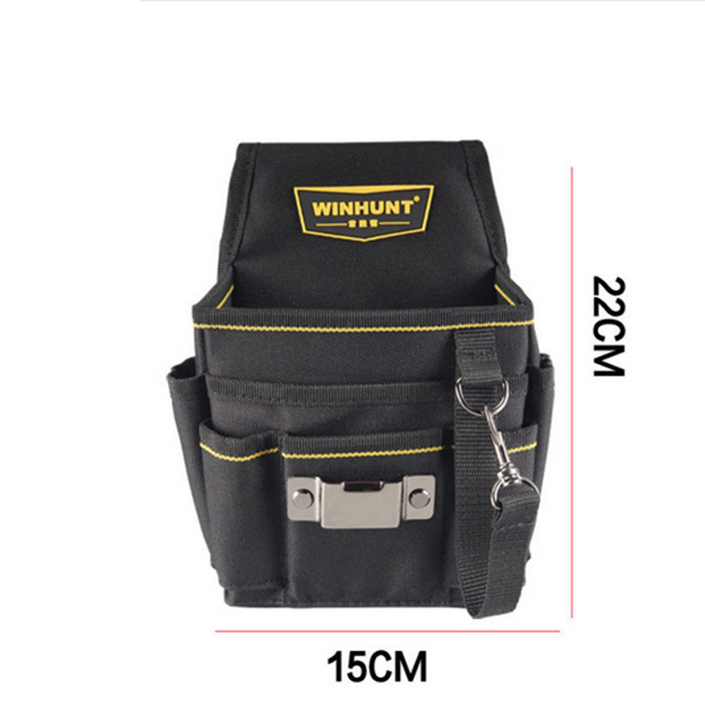 Electrical Tool Bag Waist Hanging Belt Holder Storage Tote Pockets Black B