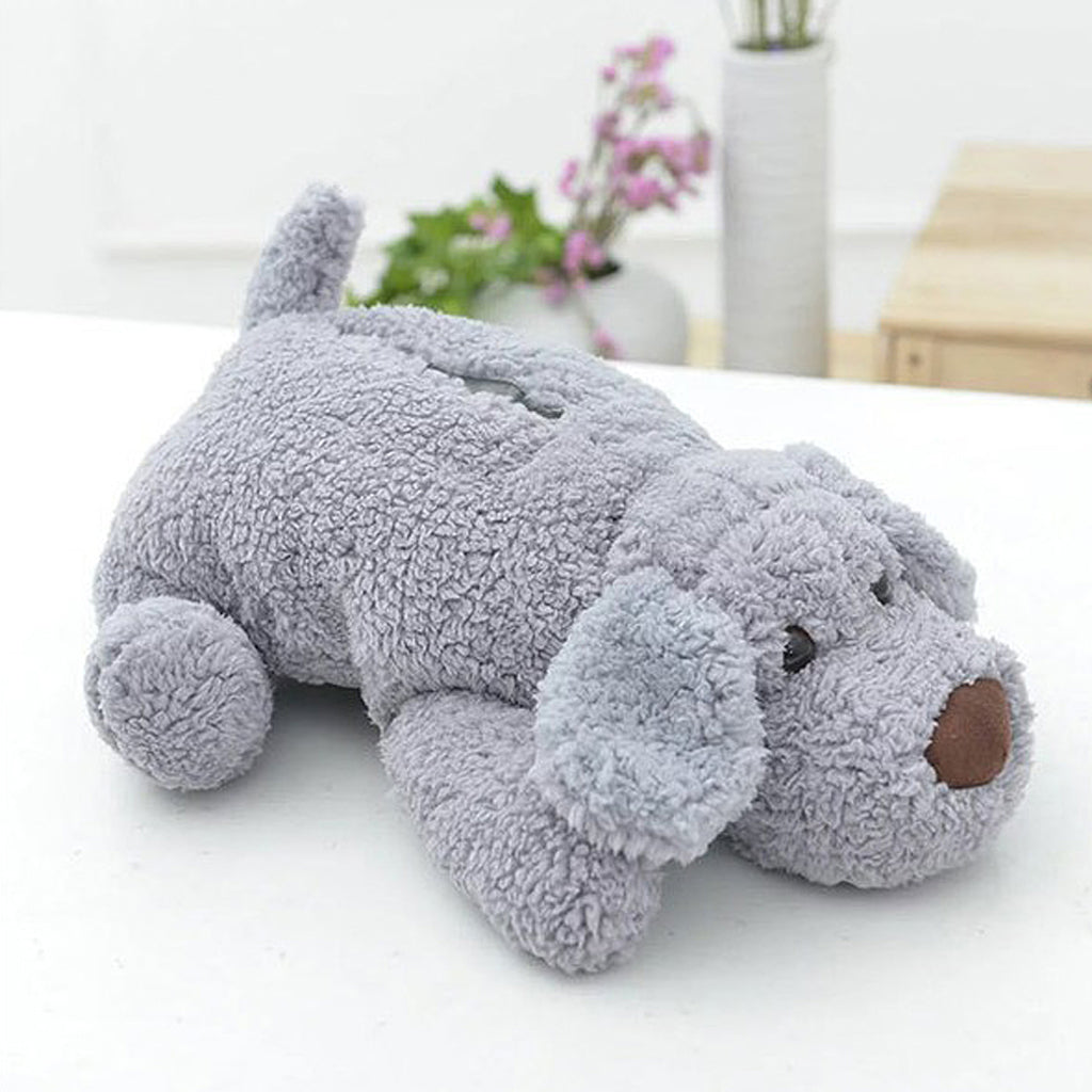 Plush Puppy Dog Tissue Box Cover Car Holder Organizer Home Decor Grey