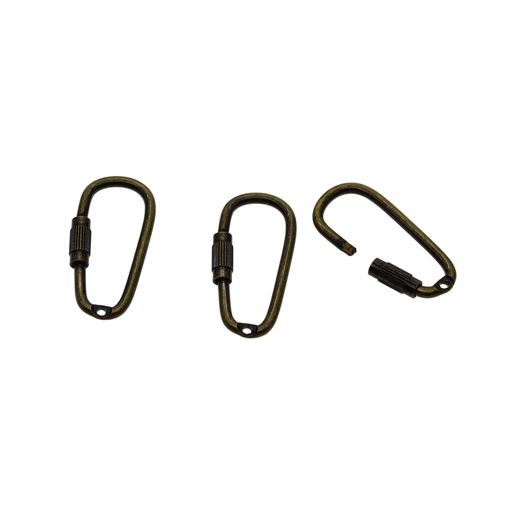 50pcs Mini Steel Quick Open Screw Lock Key Chain Hook Carabiner Safety Clasp