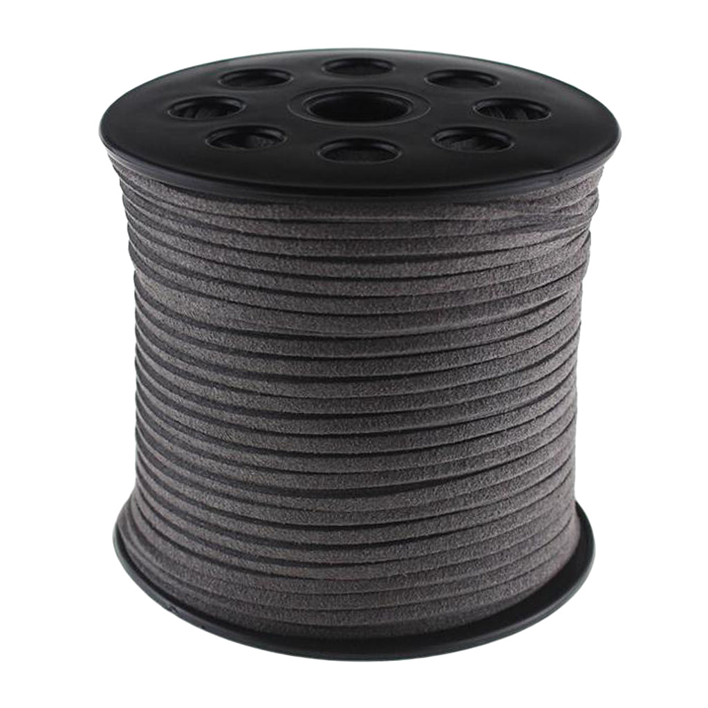 3mm 100 yards suede cord string rope jewelry making supply dark grey