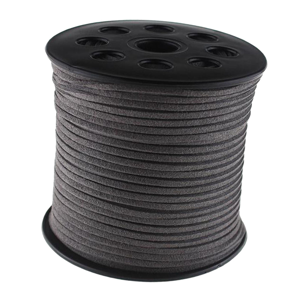 3mm 100 yards suede cord string rope jewelry making supply dark grey