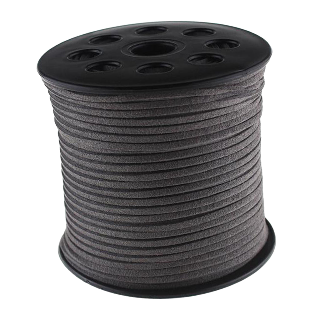 3mm 100 yards suede cord string rope jewelry making supply dark grey