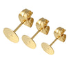 50Pcs Gold Plated Blank Flat Pad Ear Stud Earring Accessory & Backs 4mm