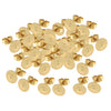 50Pcs Gold Plated Blank Flat Pad Ear Stud Earring Accessory & Backs 4mm