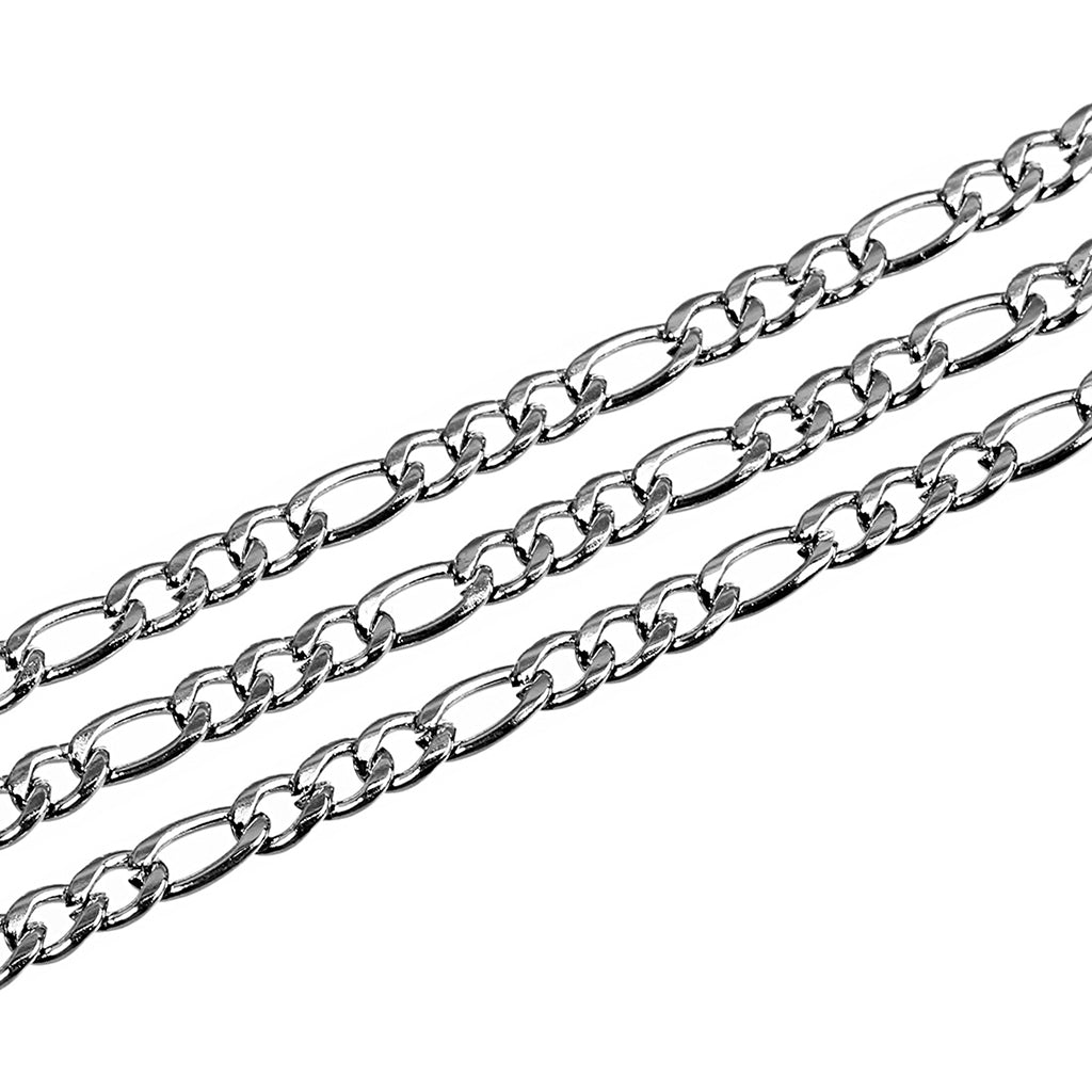 Stainless Steel Curb Chain Roll Silver Tone for Jewelry Making Crafts 4mm