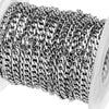 Stainless Steel Curb Chain Roll Silver Tone for Jewelry Making Crafts 4mm