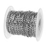 Stainless Steel Curb Chain Roll Silver Tone for Jewelry Making Crafts 4mm